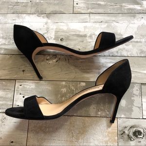 Manola Blahnik Black Suede Heels.